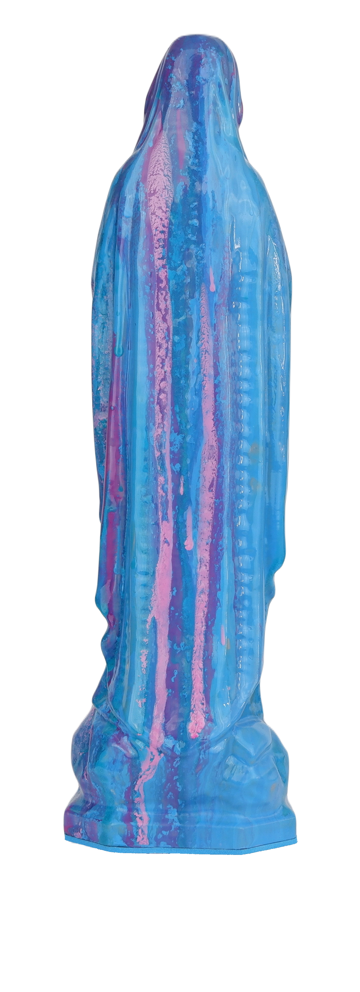 Draagvlak's Maagd Maria in paars en groen