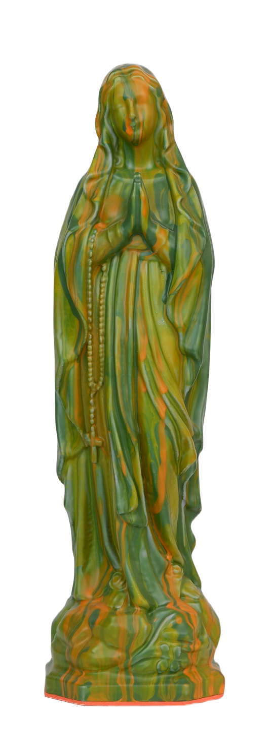 Virgin Mary in Green & Orange