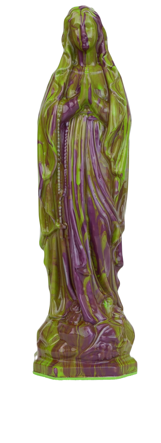 Virgin Mary in Purple & Green